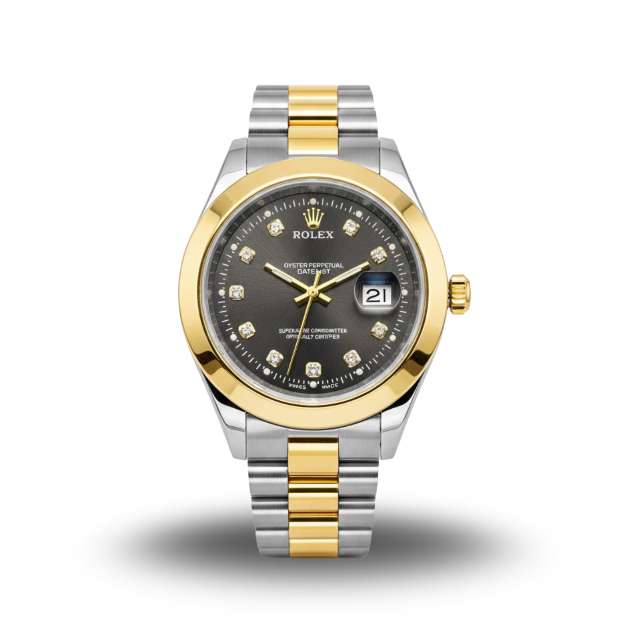 Rolex Oyster Two-Tone Style with Brown Diamond Dial