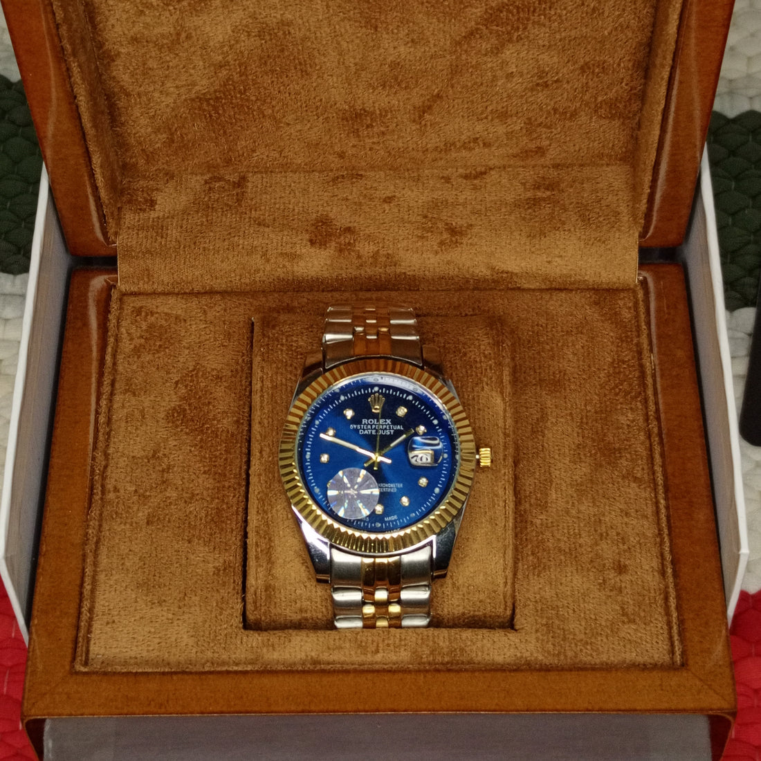 Rolex Jubilee Chain Two-Tone Blue Diamond Dial