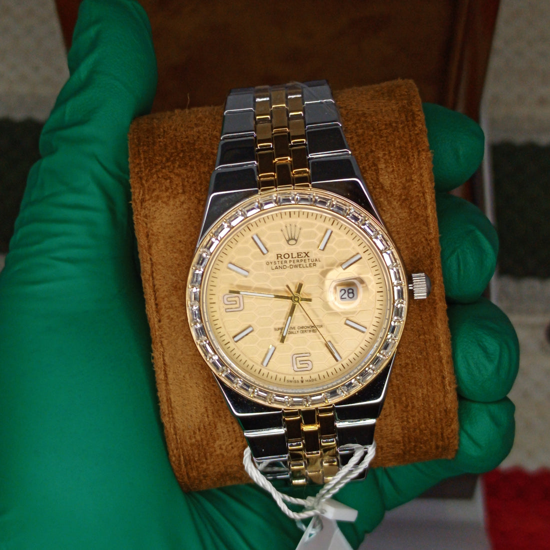 Rolex Land-Dweller  Two-Tone with Gold Honeycomb Dial