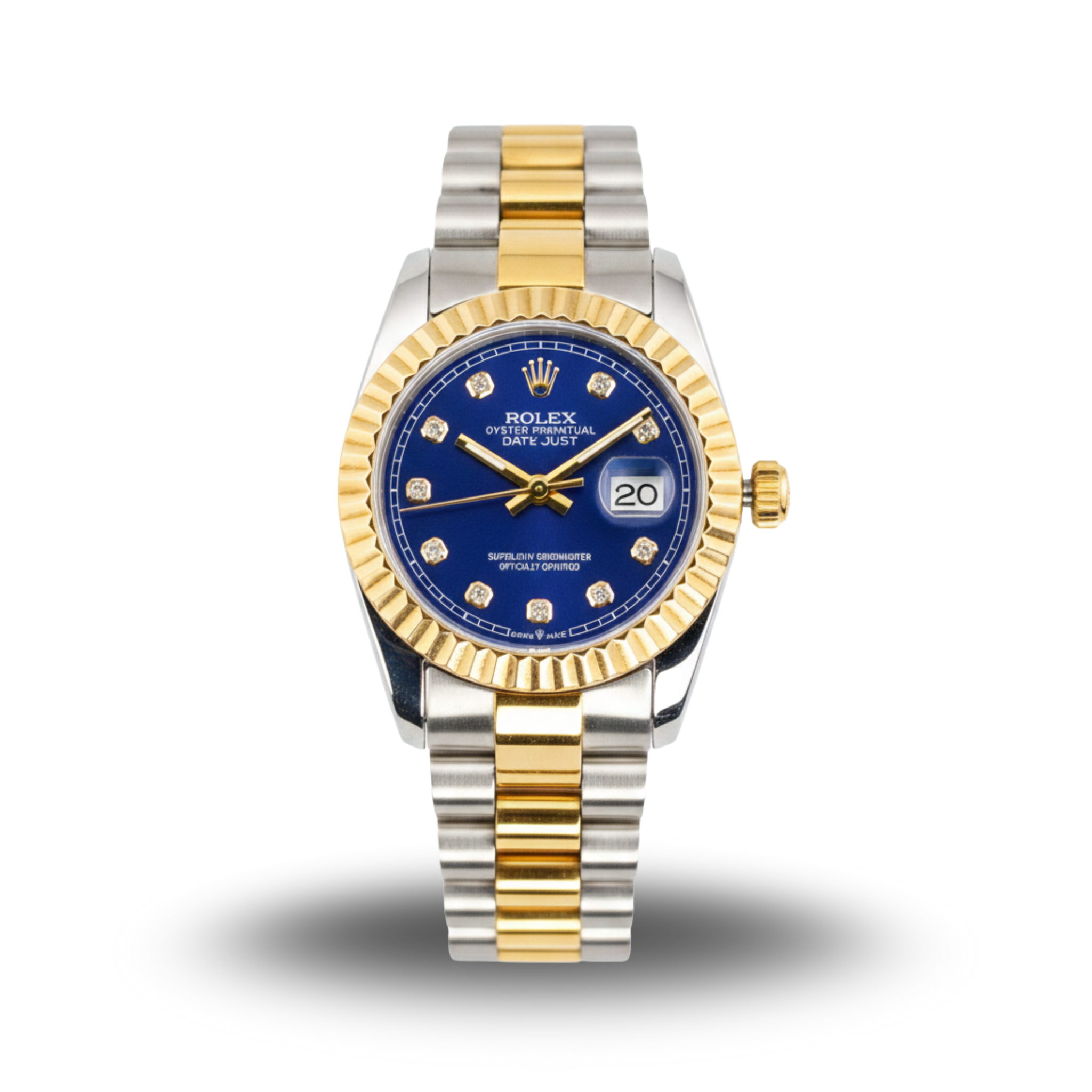 Rolex Lady-Oyster Two-Tone Style with Blue Diamond Dial