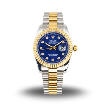 Rolex Lady-Oyster Two-Tone Style with Blue Diamond Dial