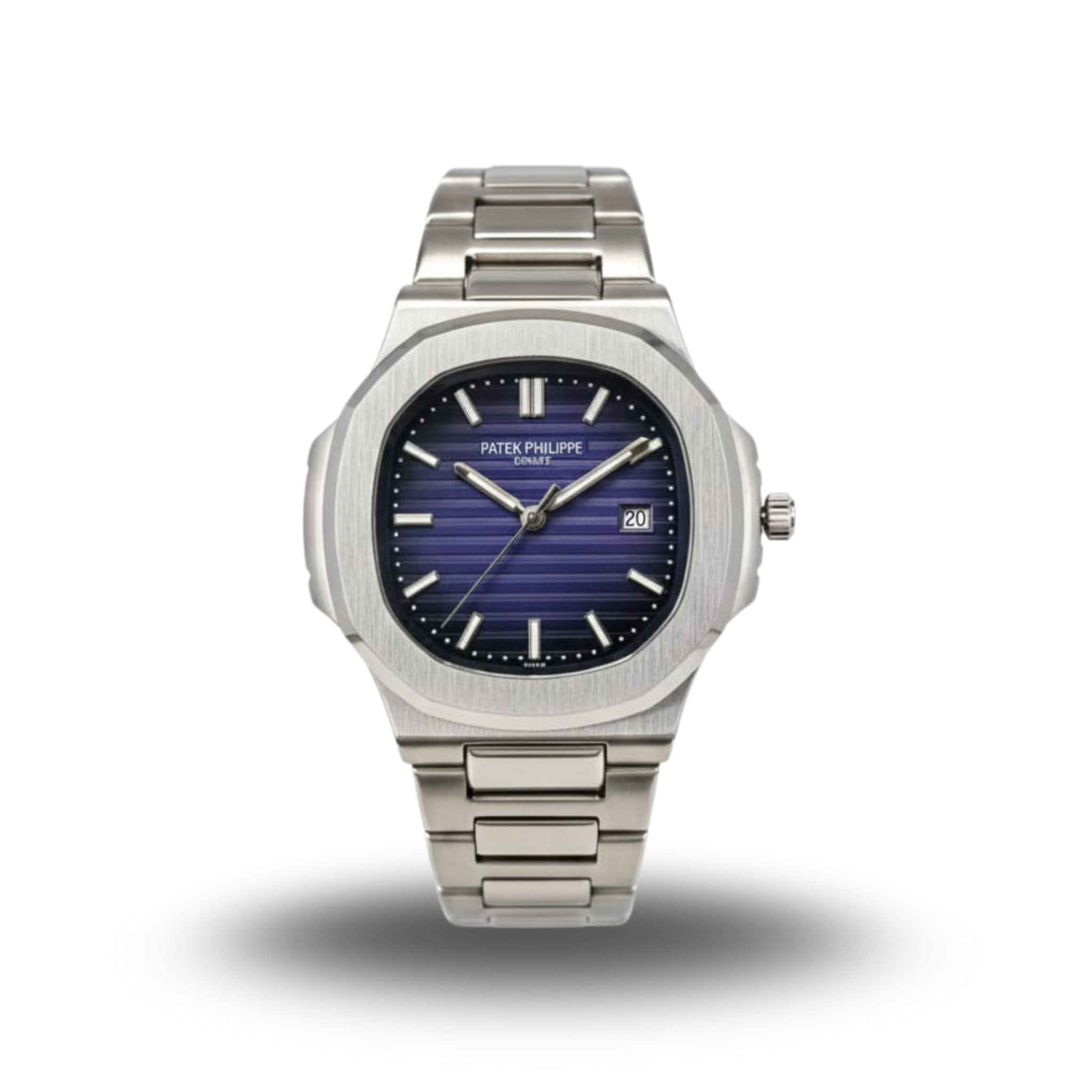 Patek philip silver with neavy blue dial (Semi Auto) With Pendulam