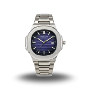 Patek philip silver with neavy blue dial (Semi Auto) With Pendulam