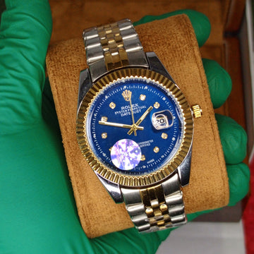 Rolex Jubilee Chain Two-Tone Blue Diamond Dial